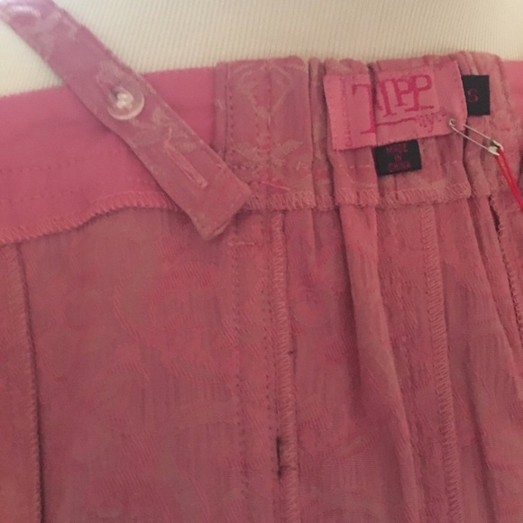 Tripp NYC S pink paisley hook and lace-up corset - Picture 4 of 6